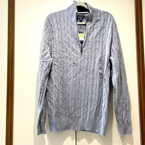 NWT Men’s Half Zip Cable Knit Sweater